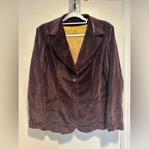 Vintage 1970s Paddle & Saddle Rockabilly Velvet Brown Lined Blazer Jacket.